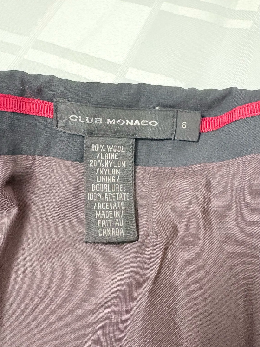 Vintage 90s Club Monaco Brown Wool Pleated Skirt - Made in Canada - Sz 6 - Picture 5 of 9